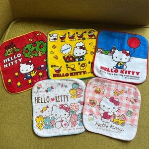 5x Hello Kitty Sanrio Japan Face Towel Mini Kawaii Makeup Spa Hand Wash Cloth xs